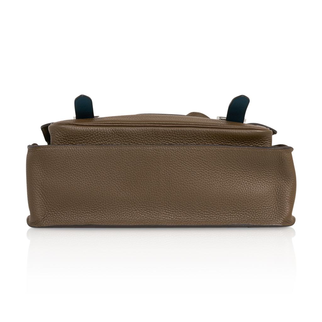 Hermes Hermes Steve Caporal Messenger 35 Verso Tasche Etoupe Clemence Leder Palladium 7