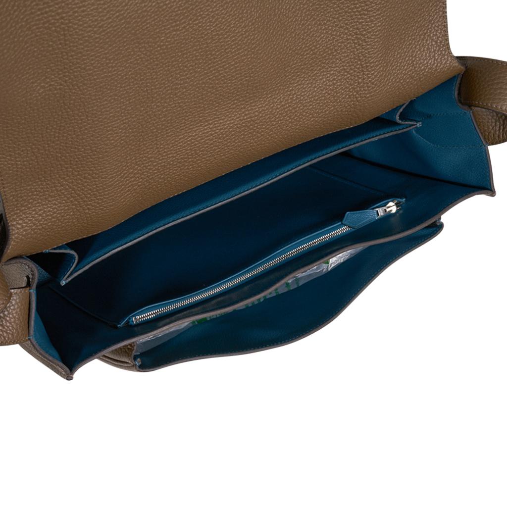Hermes Hermes Steve Caporal Messenger 35 Verso Tasche Etoupe Clemence Leder Palladium 1