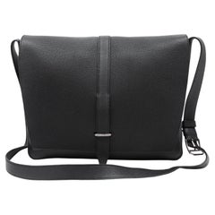 Hermès Steve Light Messenger Bag Black Togo Leather w/Palladium Hardware