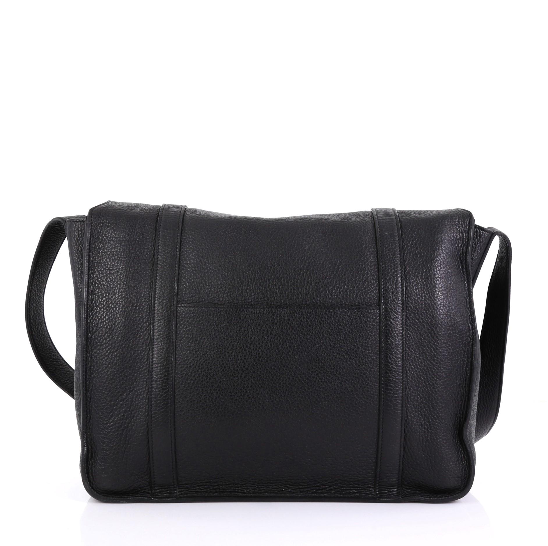 Black Hermes Steve Messenger Bag Clemence 35