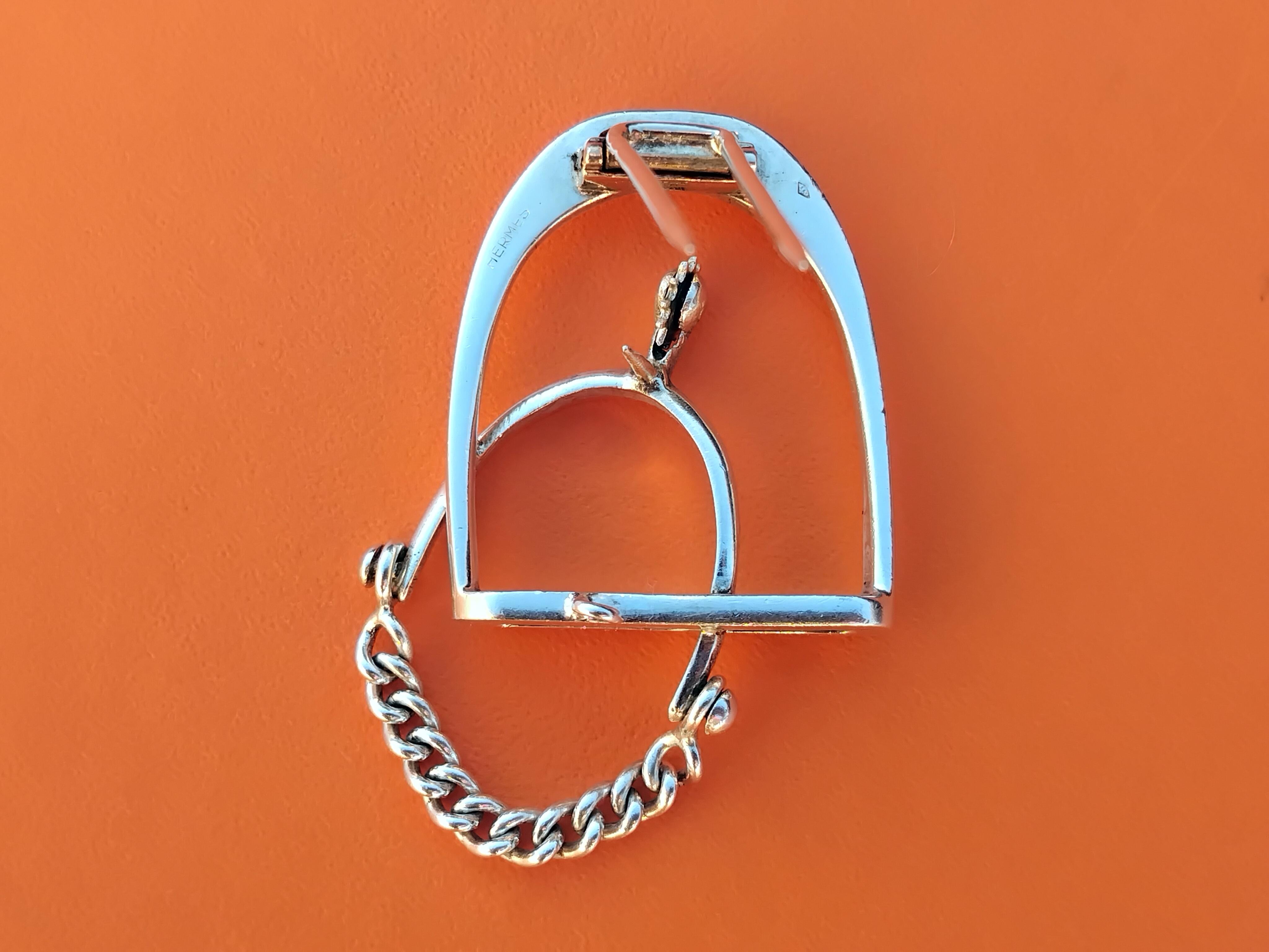 Hermès Stirrup and Spur Silver Brooch Equestrian Horse Texas For Sale 7