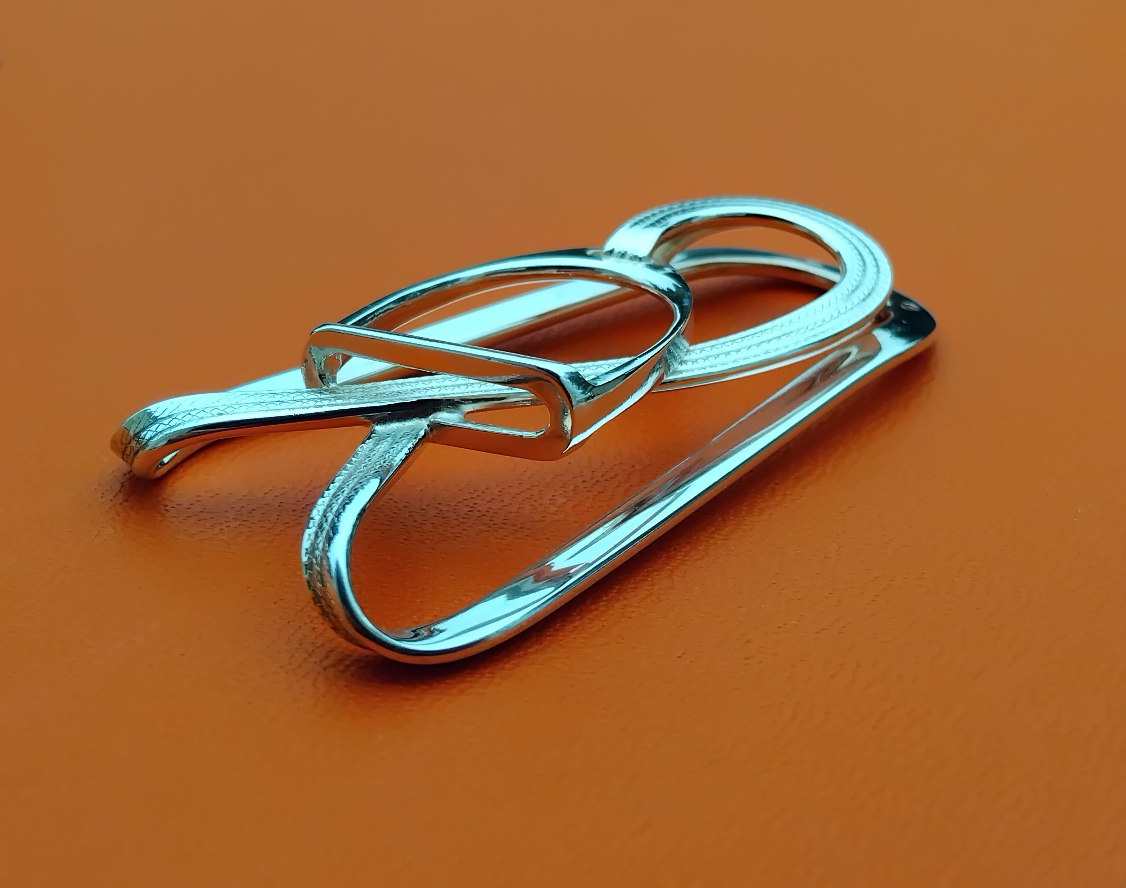 Women's or Men's Hermès Stirrup Shaped Money Clip Silver Equestrian Horse Texas