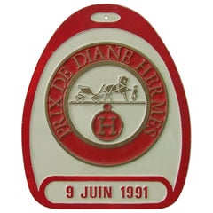 Hermès Stirrup Shaped Prix De Diane Aluminium Sign Plaque Japan, 1991