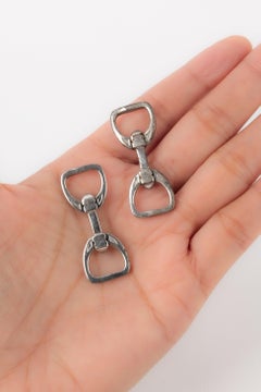 Hermès Steigbügel Manschettenknöpfe aus Silber