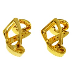 Hermes Stirrup Yellow Gold Cufflinks