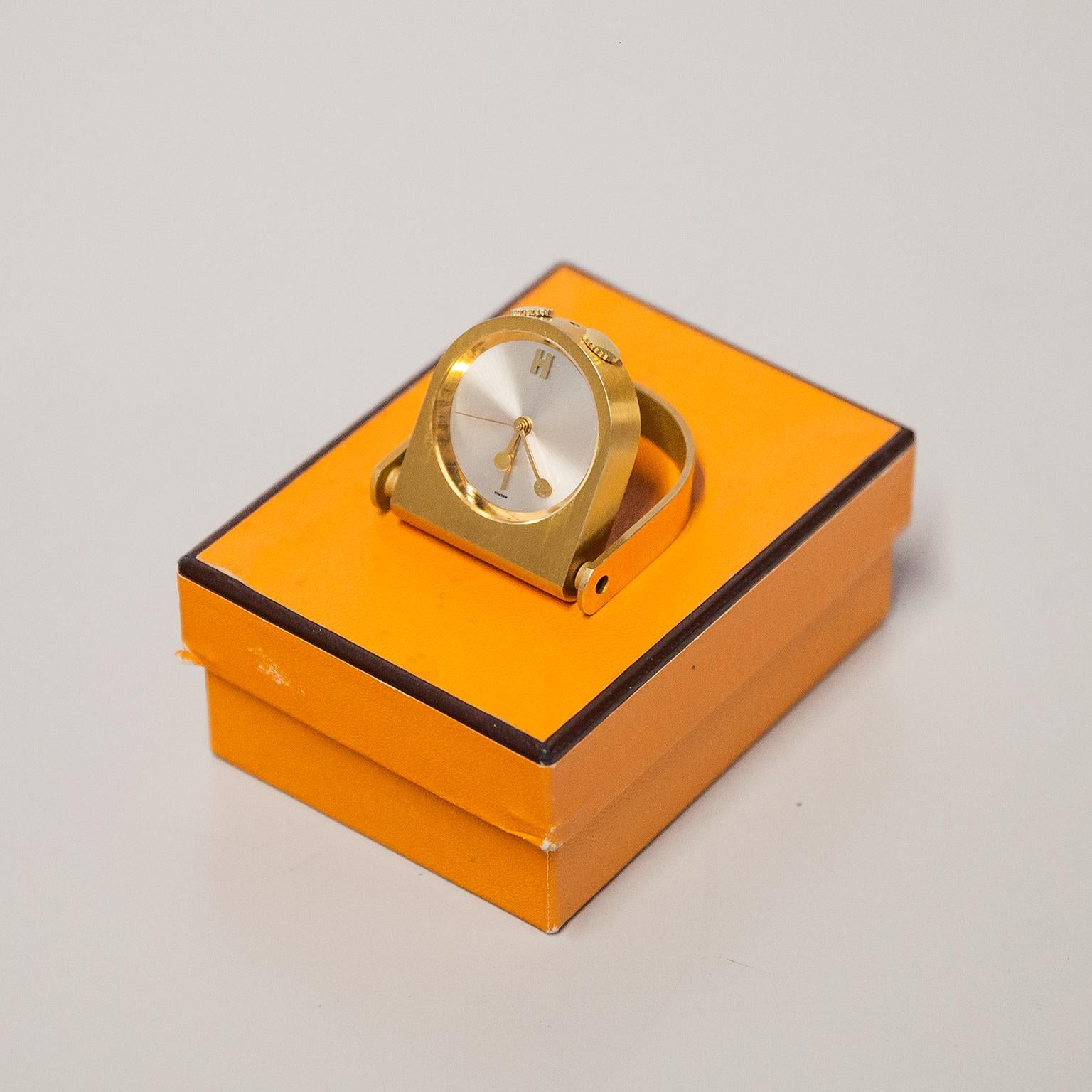 Mid-Century Modern Hermès Stirup Clip Travel Alarm Clock For Sale