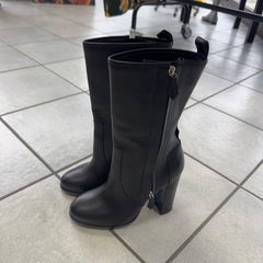 Hermès Black Leather Boots In Excellent Condition, 2000s