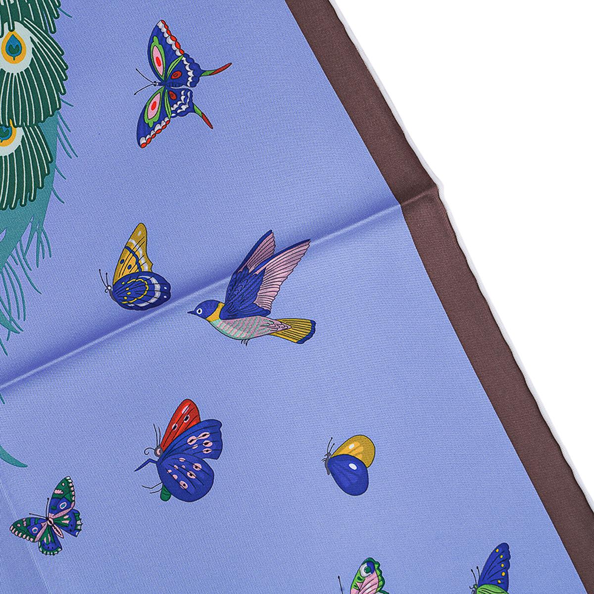 Hermes Story Blue / Lavande / Vert  Silk Scarf 90 3