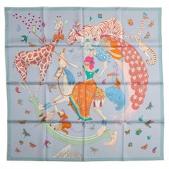 Hermès Story New Gray- Foulard Celeste