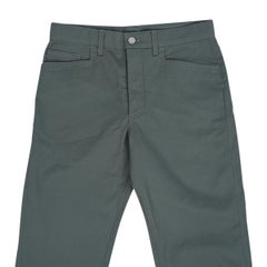Hermes Straight Cut Jeans Vert de Gris Button Fly / Logo Buttons 40