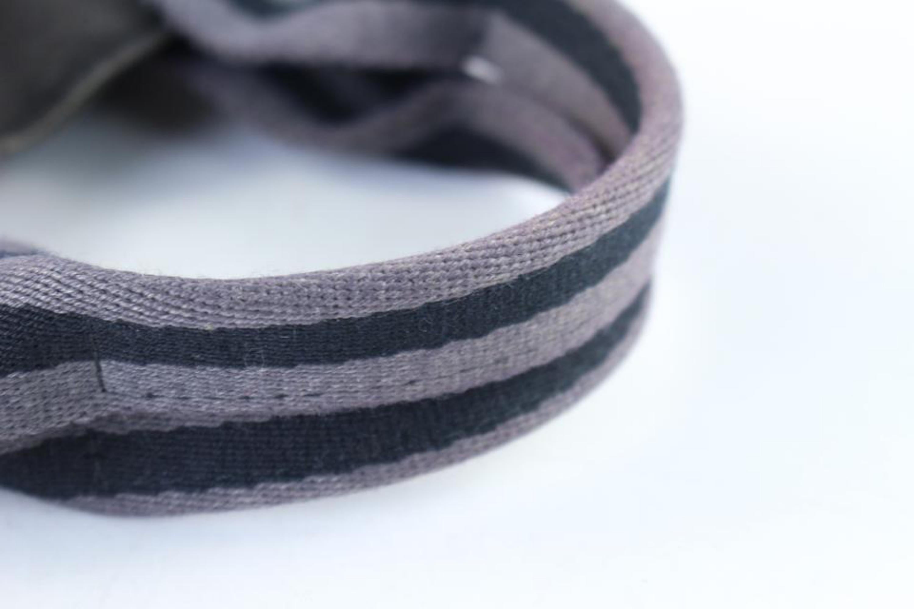 Black HERMES Stripe Charcoal Fourre Tout 0H31H