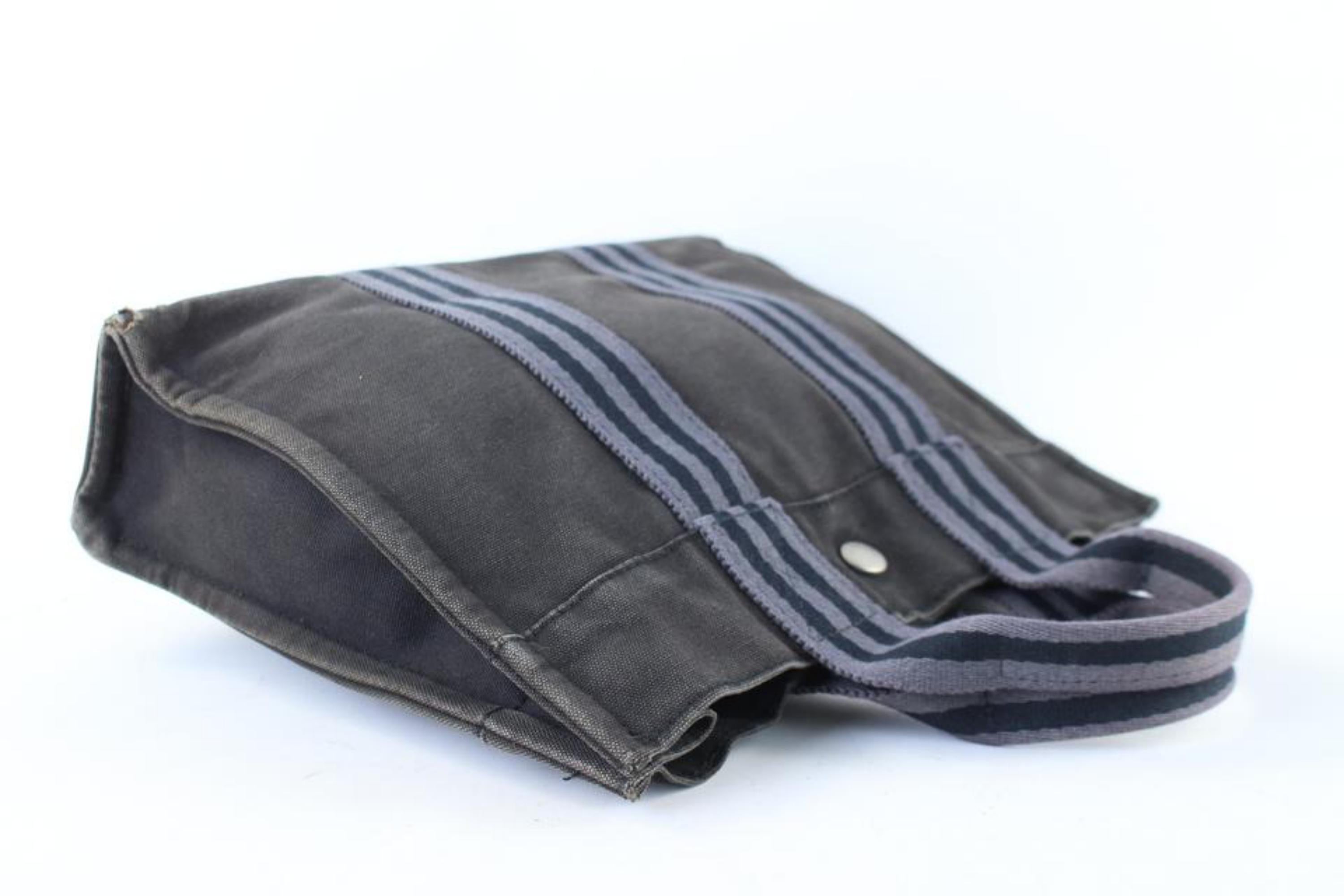Women's HERMES Stripe Charcoal Fourre Tout 0H31H