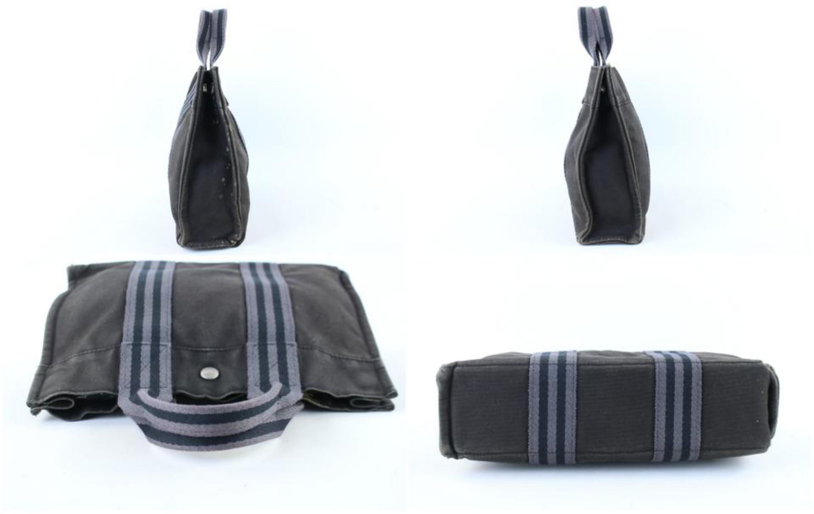 HERMES Stripe Charcoal Fourre Tout 0H31H 2