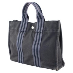 HERMES Stripe Charcoal Fourre Tout 0H31H