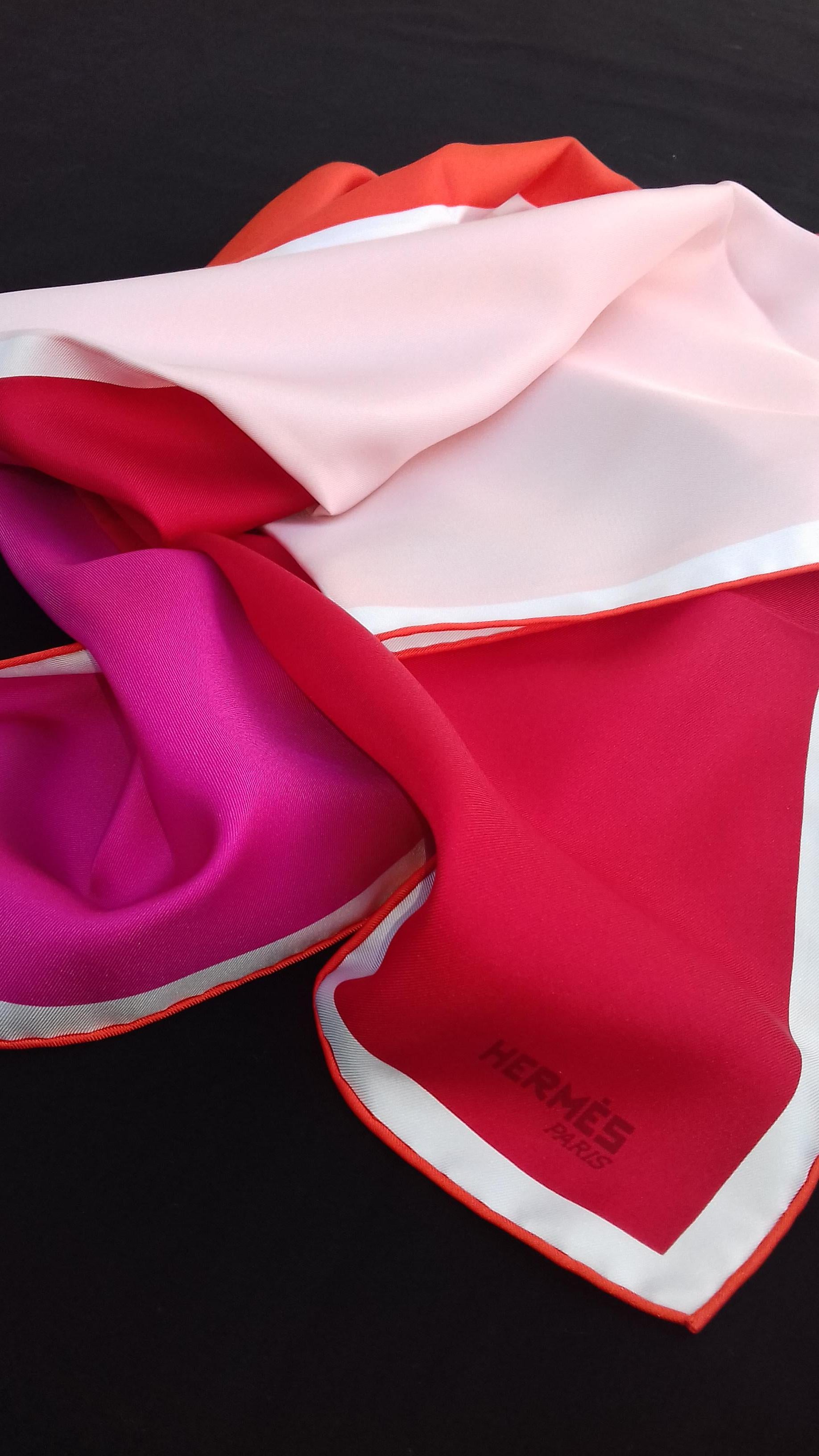 Hermès Studio Silk Scarf Quadri Red Orange Pink 90 cm 11