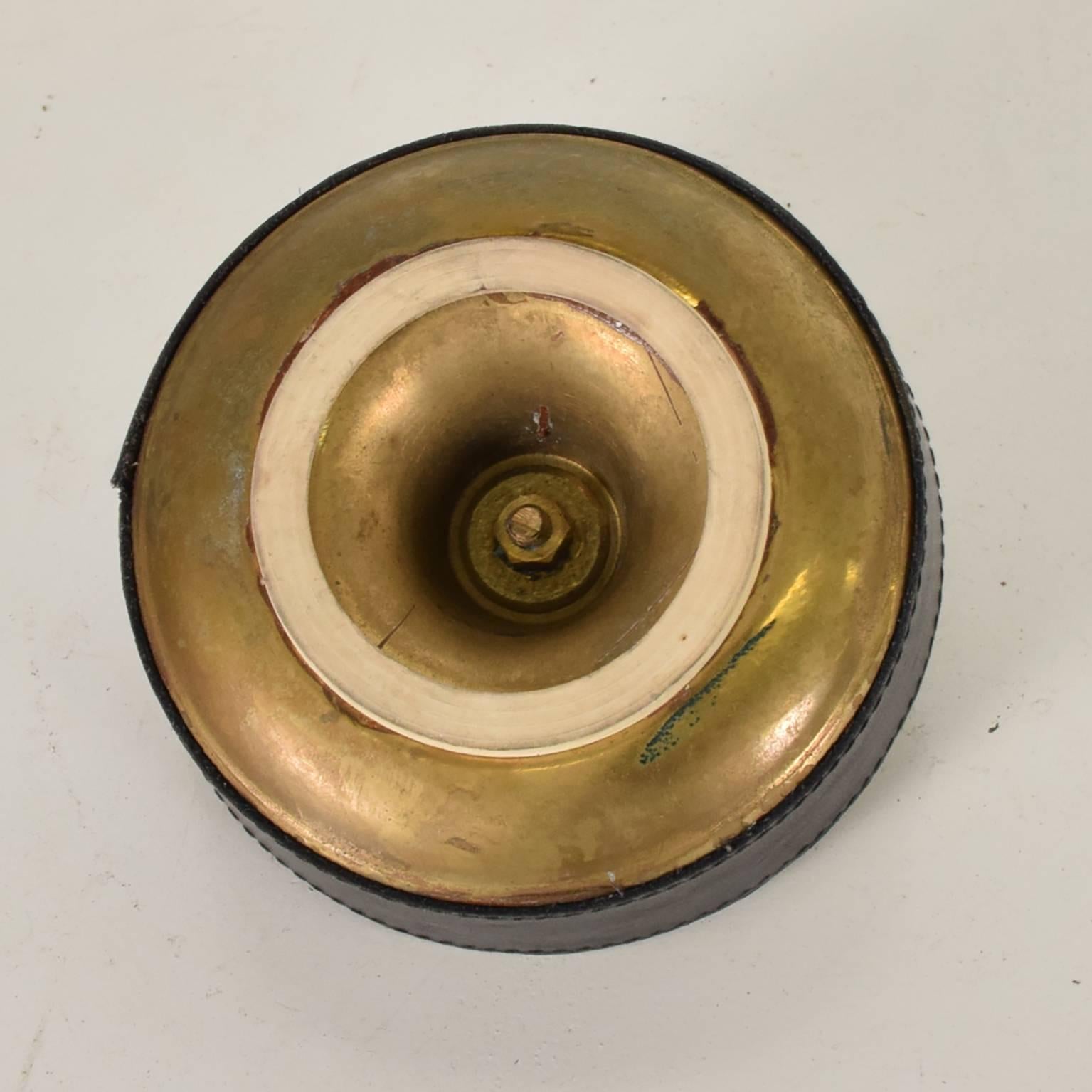 Hermes Style Brass and Leather Ashtray, Italy, 1960s 2