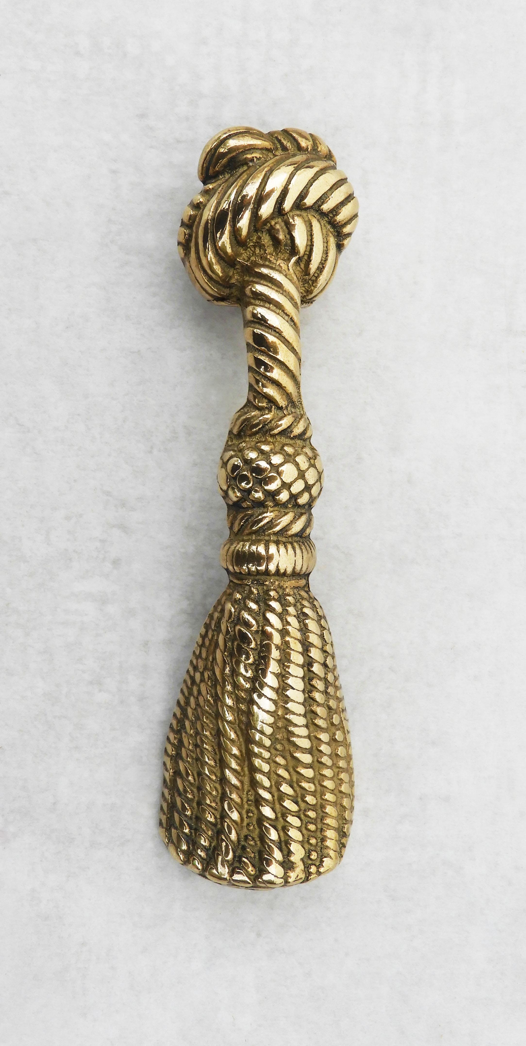 Hermès Style Messing-Flaschenöffner, Pom Pom, Quaste, Seilknoten, Frankreich um 1960 (Hollywood Regency) im Angebot