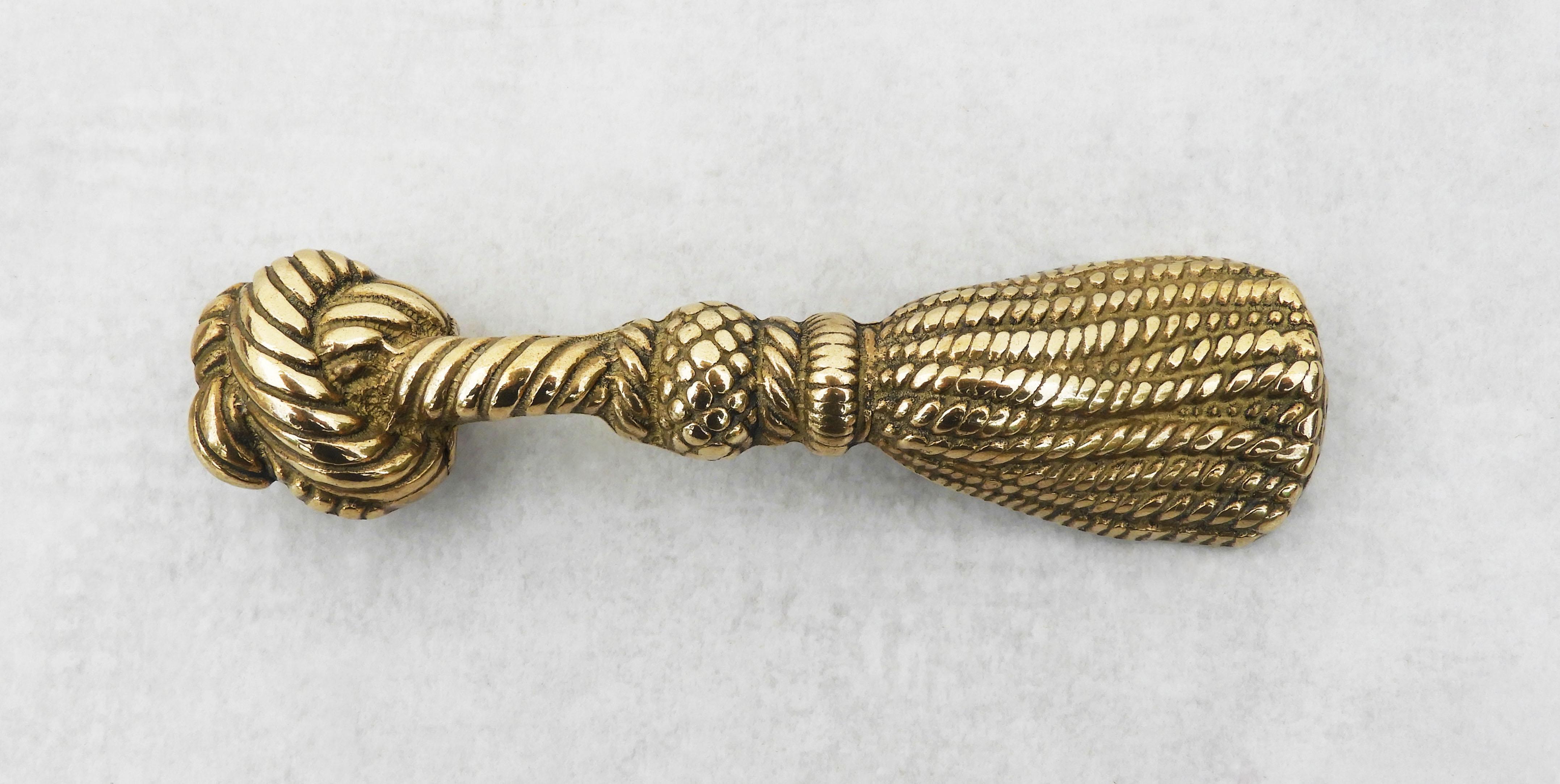 Hermès Style Messing-Flaschenöffner, Pom Pom, Quaste, Seilknoten, Frankreich um 1960 im Angebot 2