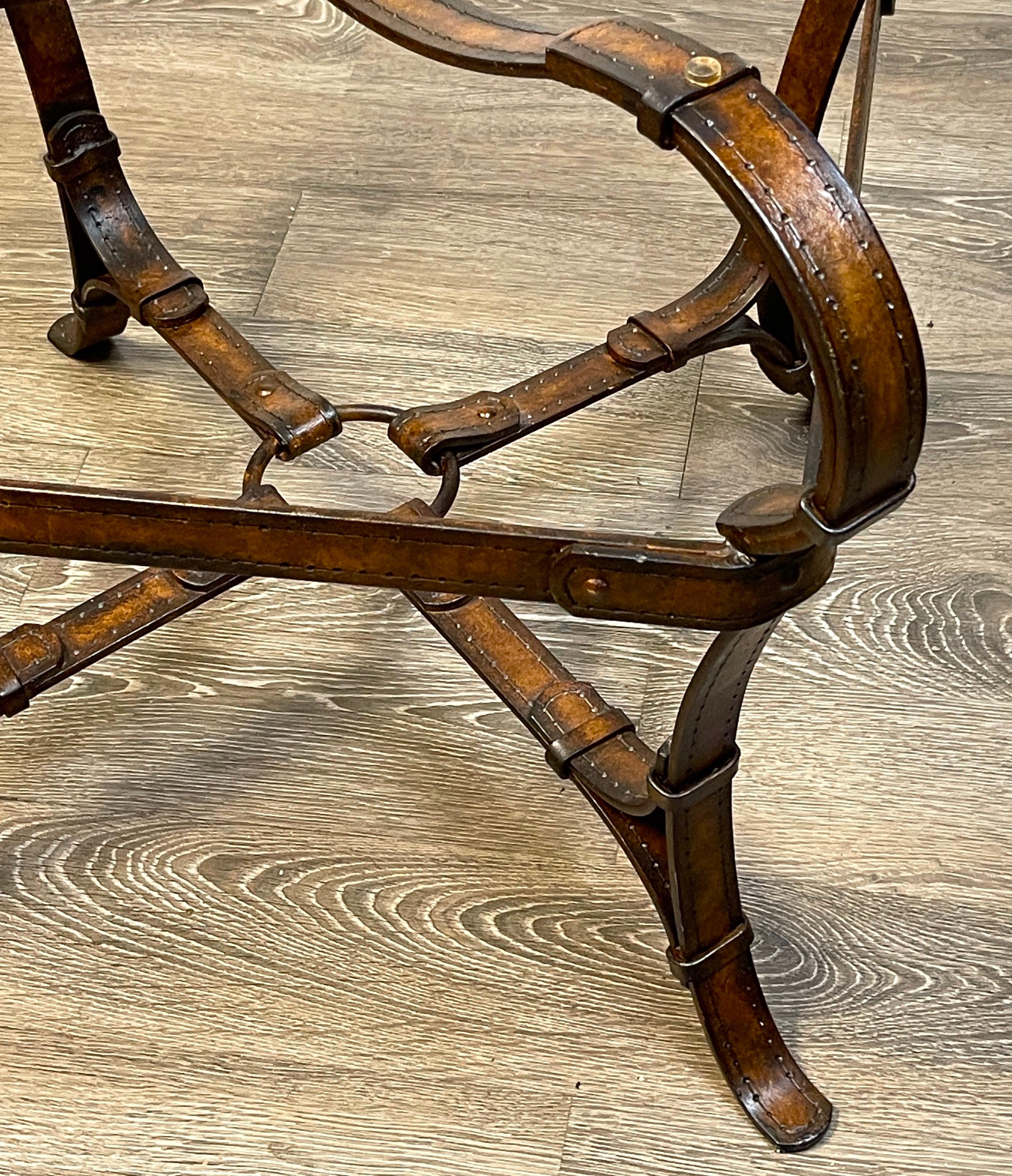 Table d'appoint sculpturale en fer forgé et polychromé de style équestre Hermès  3