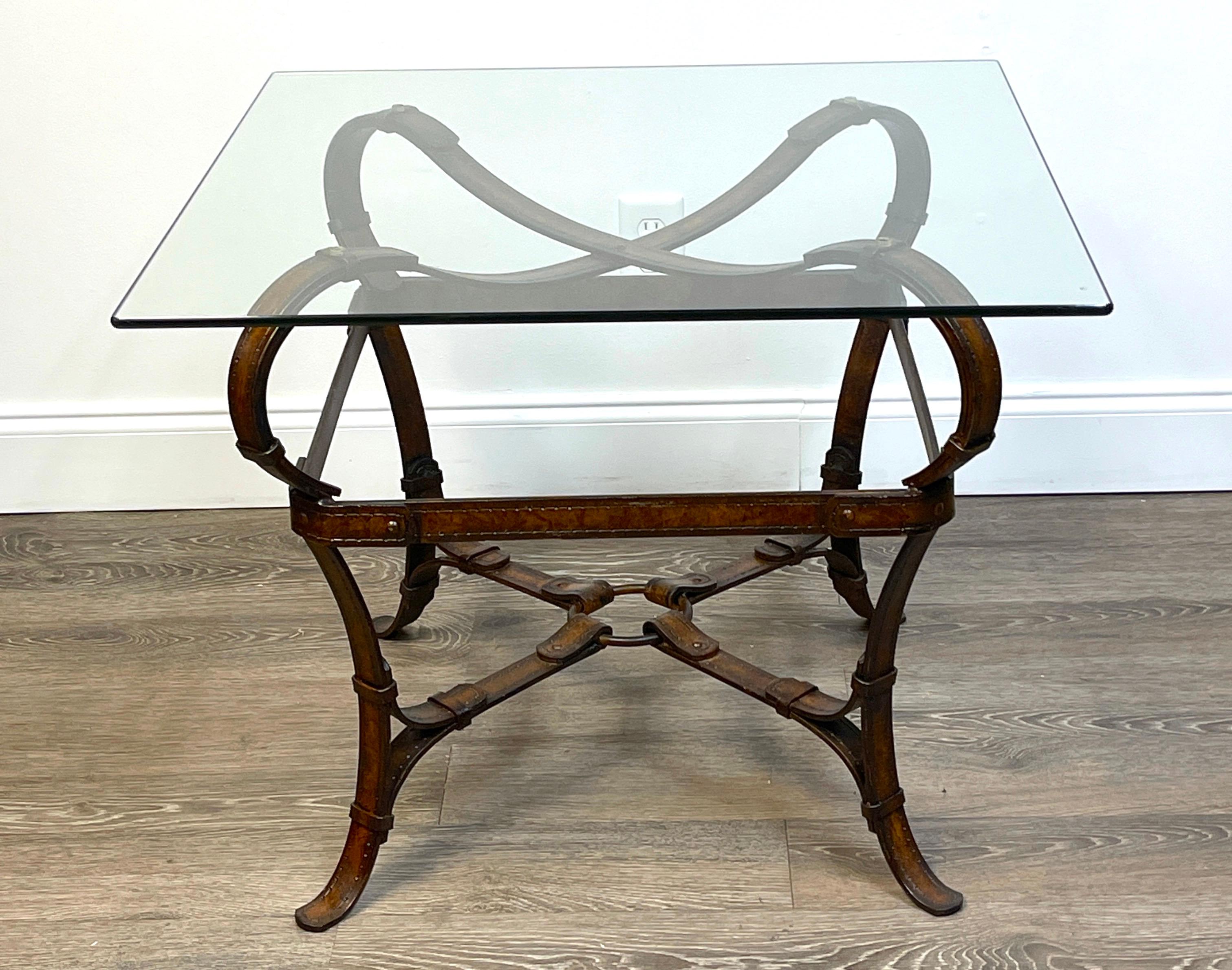 Table d'appoint sculpturale en fer forgé et polychromé de style équestre Hermès  6