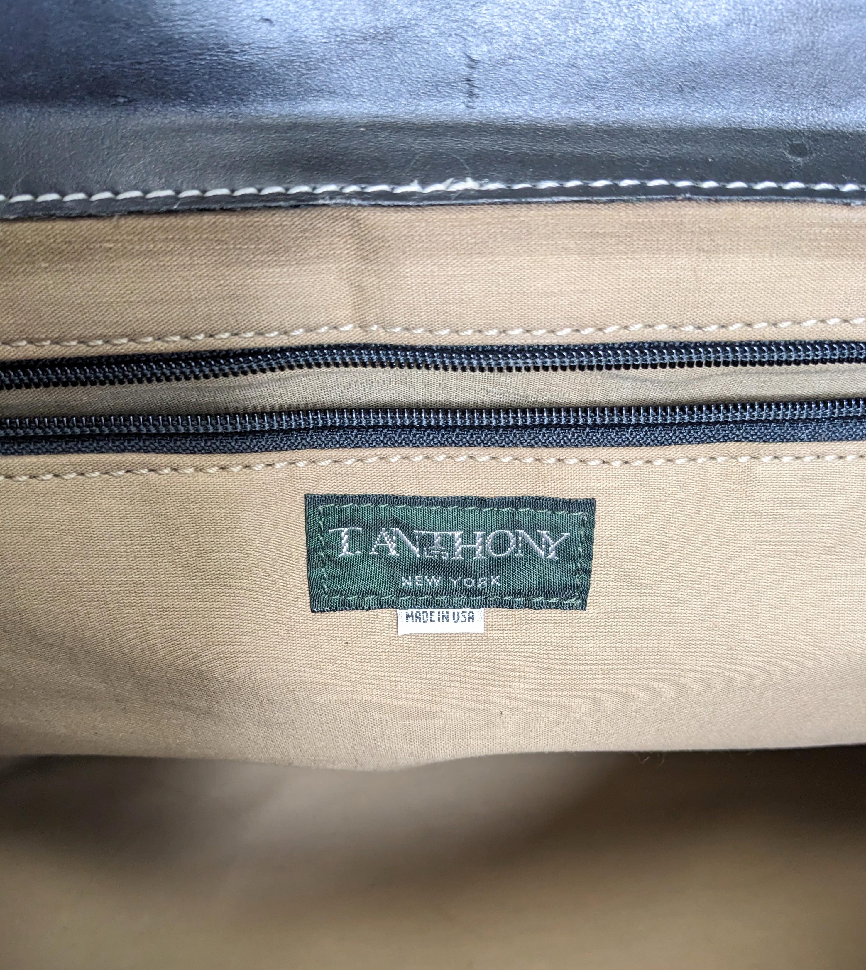 Hermes Style Leather and Canvas Travel Bag, T. Anthony For Sale 4