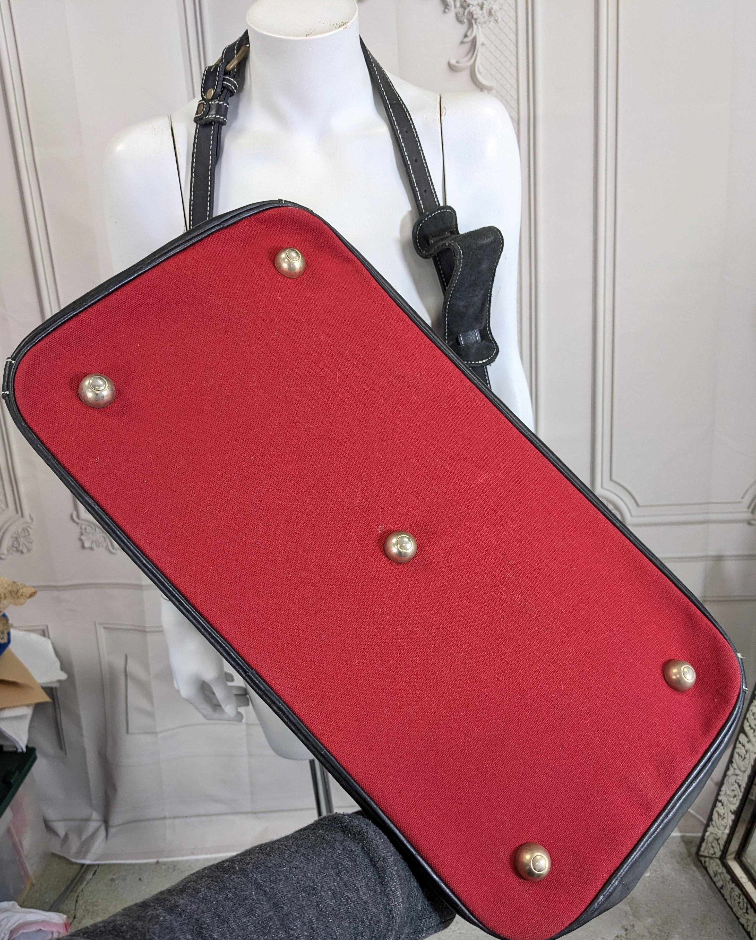 Sac de voyage en cuir et toile de style Hermès, T. Anthony Unisexe en vente