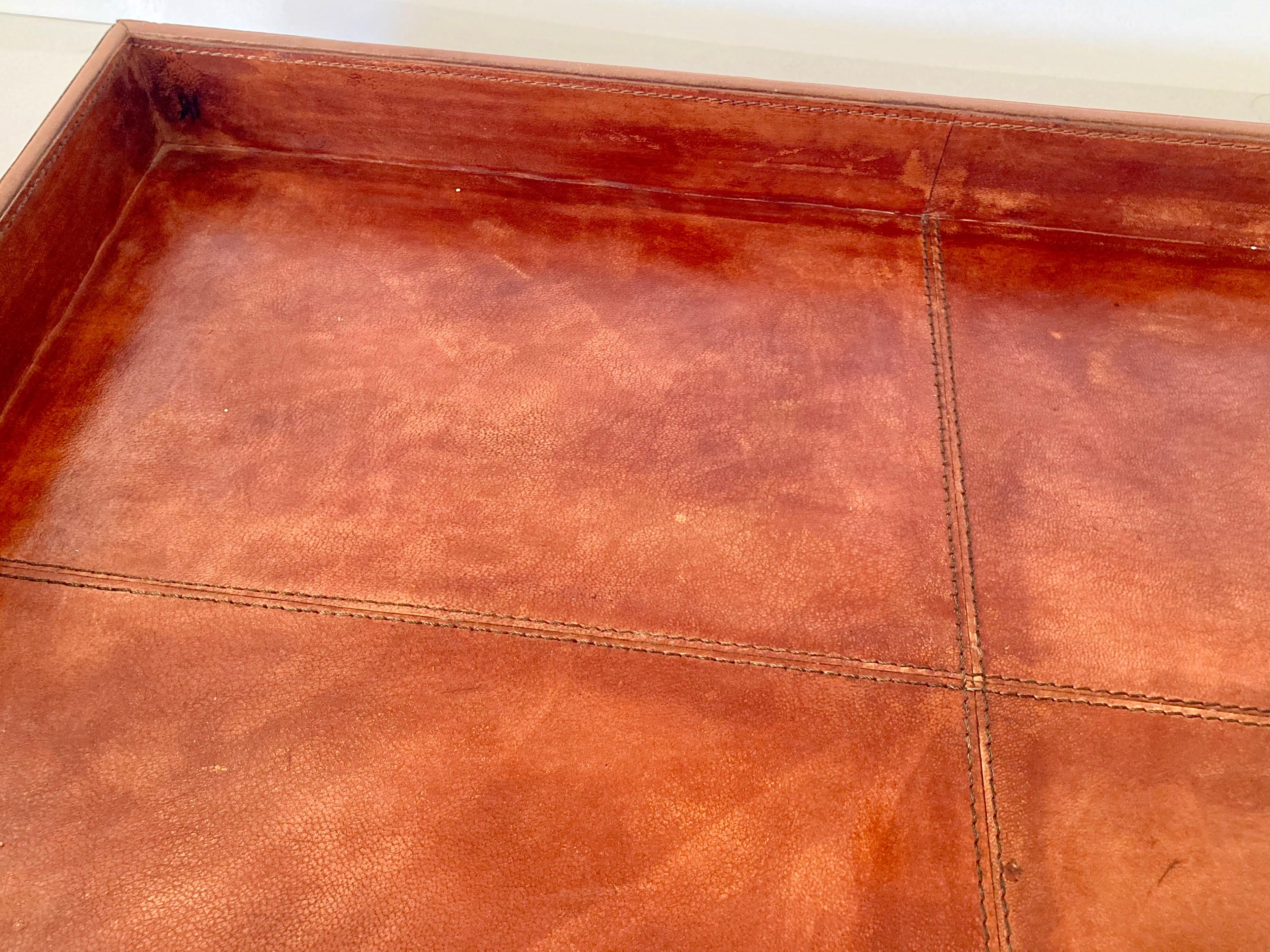 Hermes Style Leather Serving Tray 9
