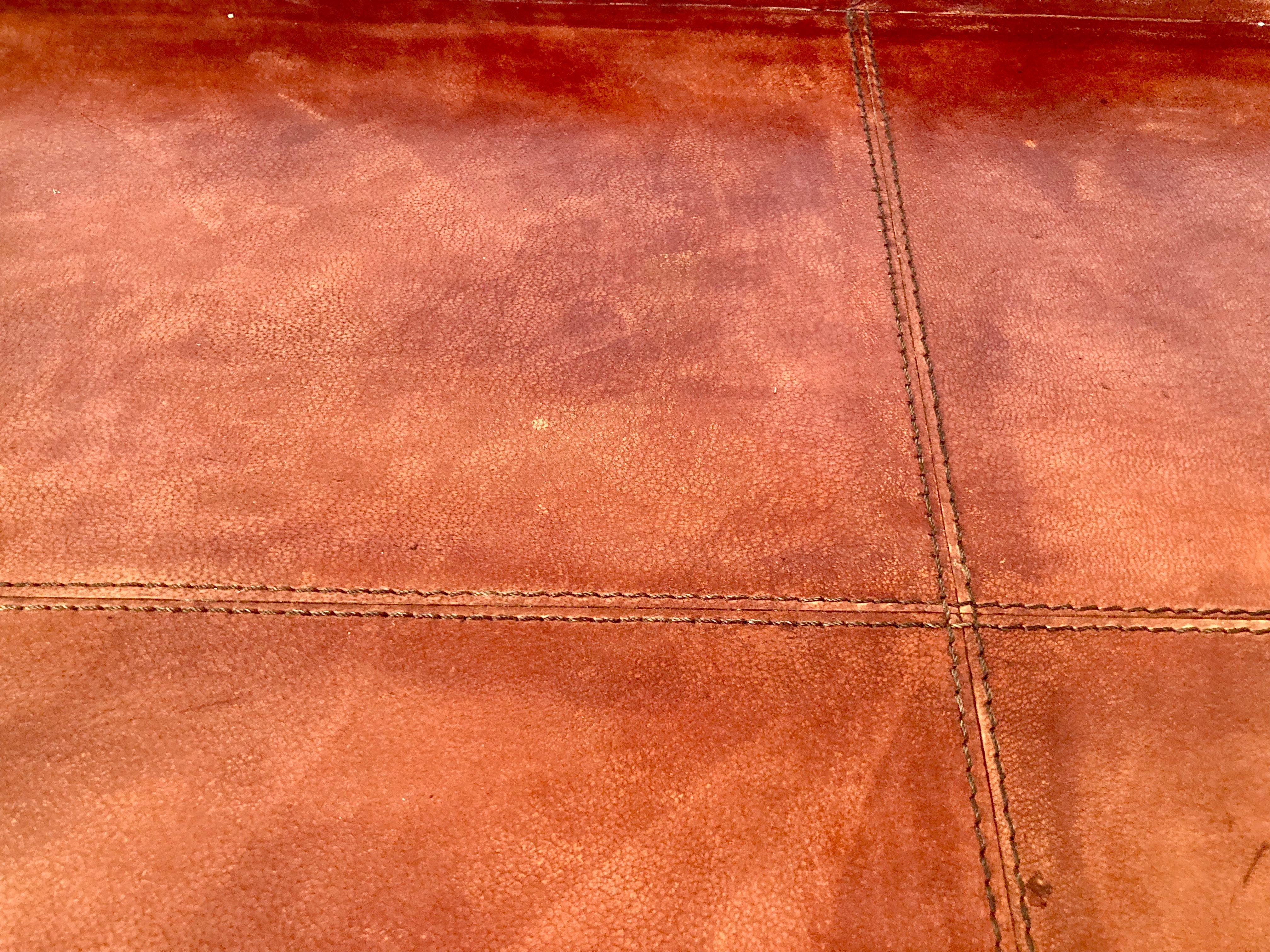 Hermes Style Leather Serving Tray 12