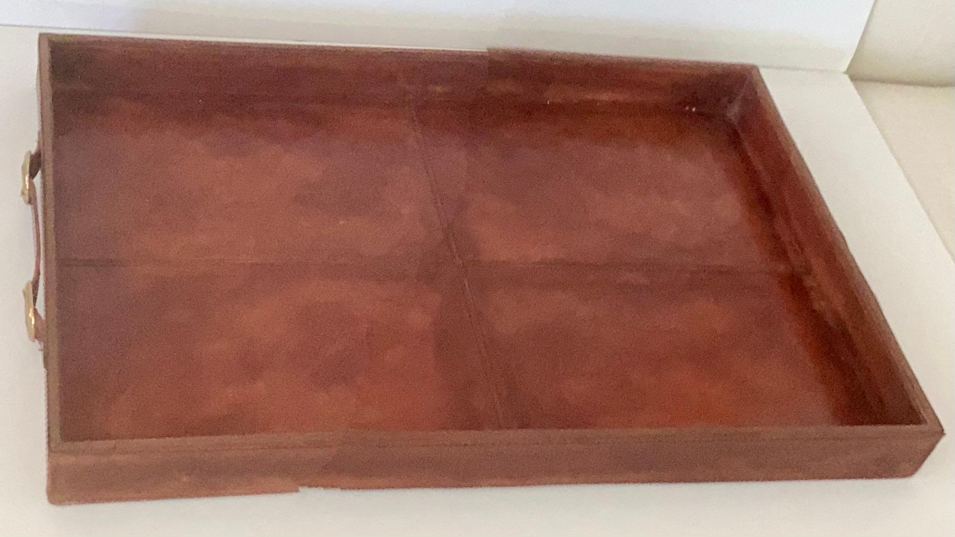 Hermes Style Leather Serving Tray 1