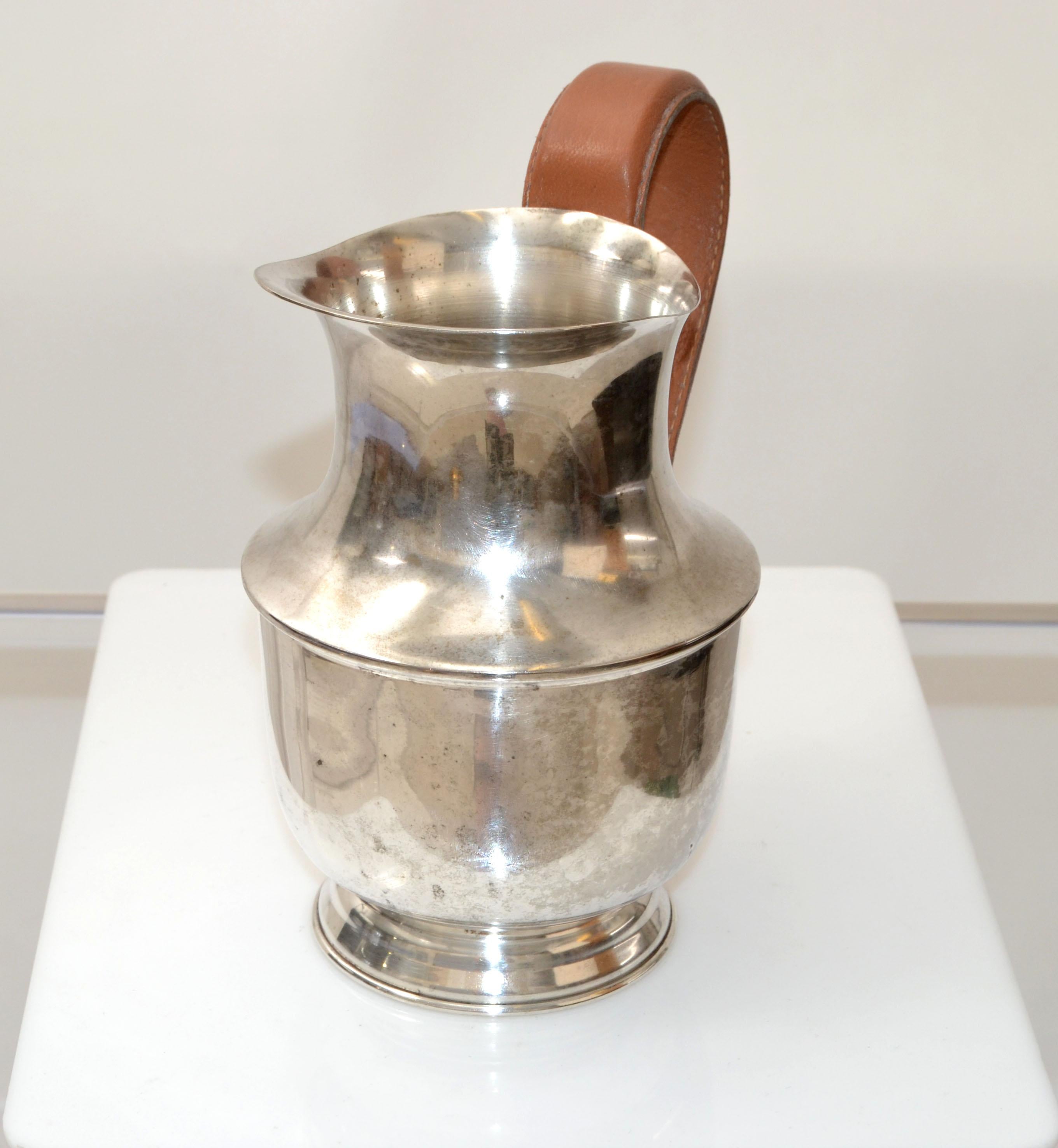 American Hermès Style Mid-Century Modern Silver Plate over Nickel Decanter, Vessel Carafe