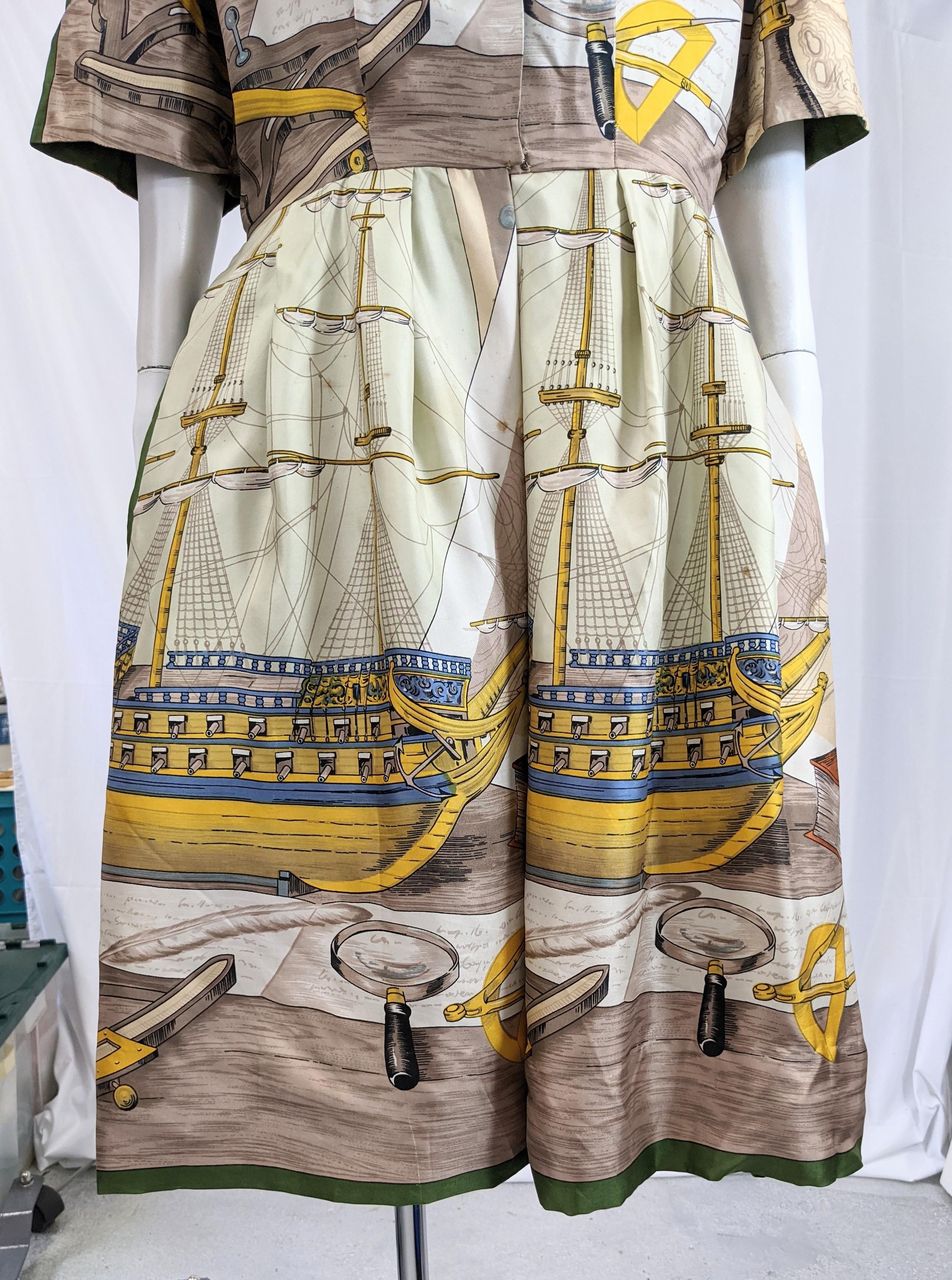 Robe chemise imprimée de style Hermès par Holly Hoelscher en vente 5