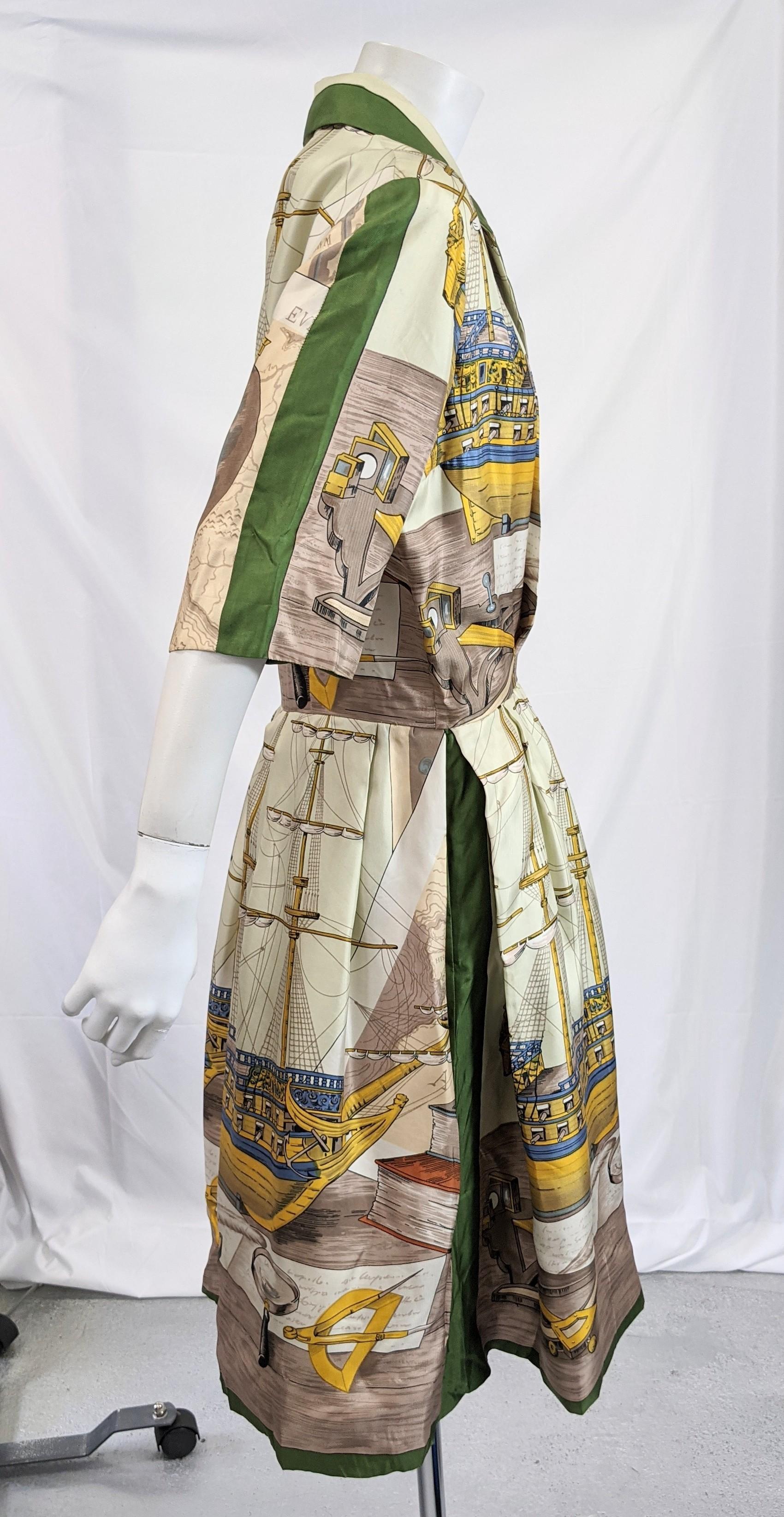 Robe chemise imprimée de style Hermès par Holly Hoelscher Pour femmes en vente