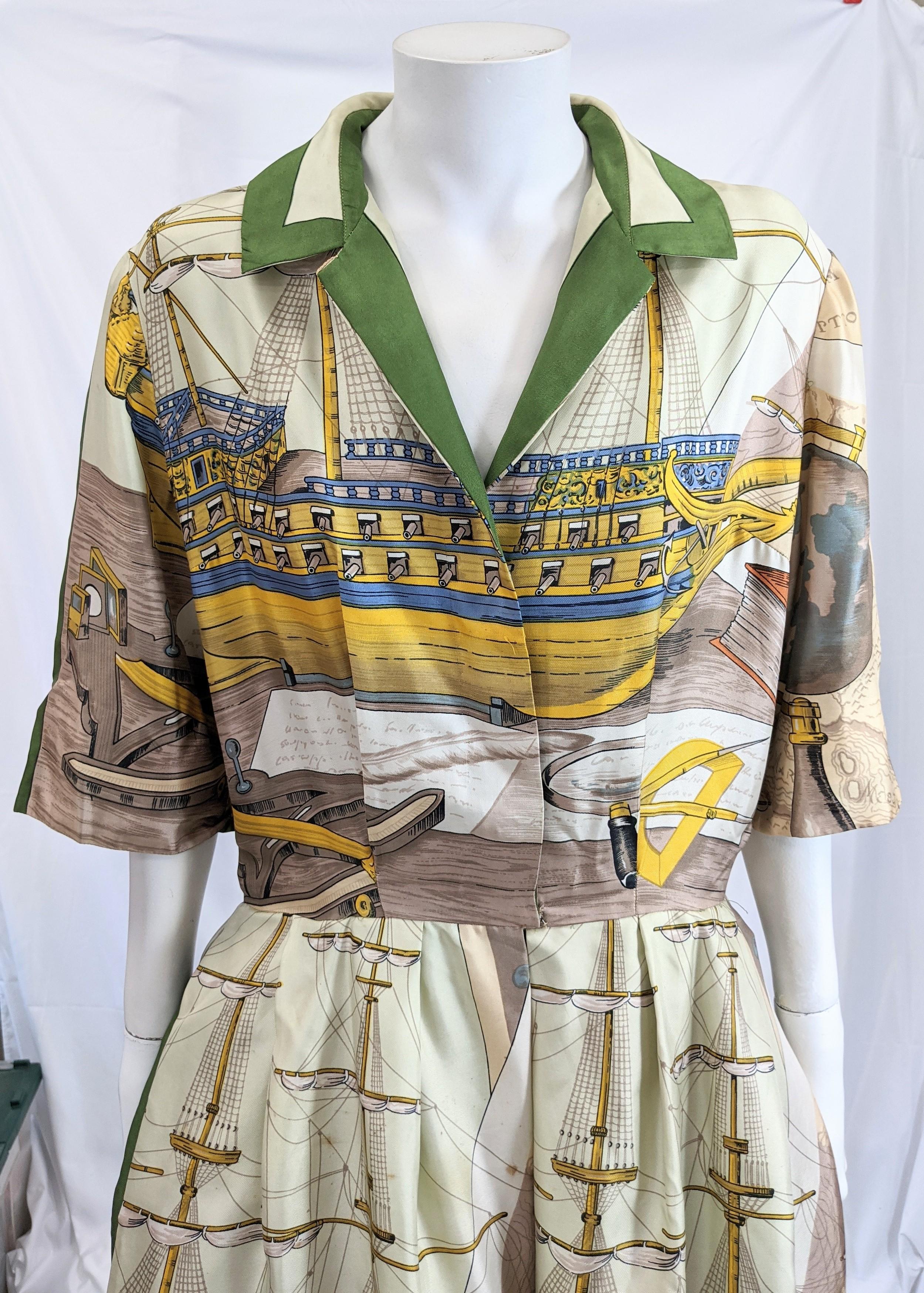 Robe chemise imprimée de style Hermès par Holly Hoelscher en vente 4