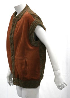 Hermes Suede and Heather Knit Vest