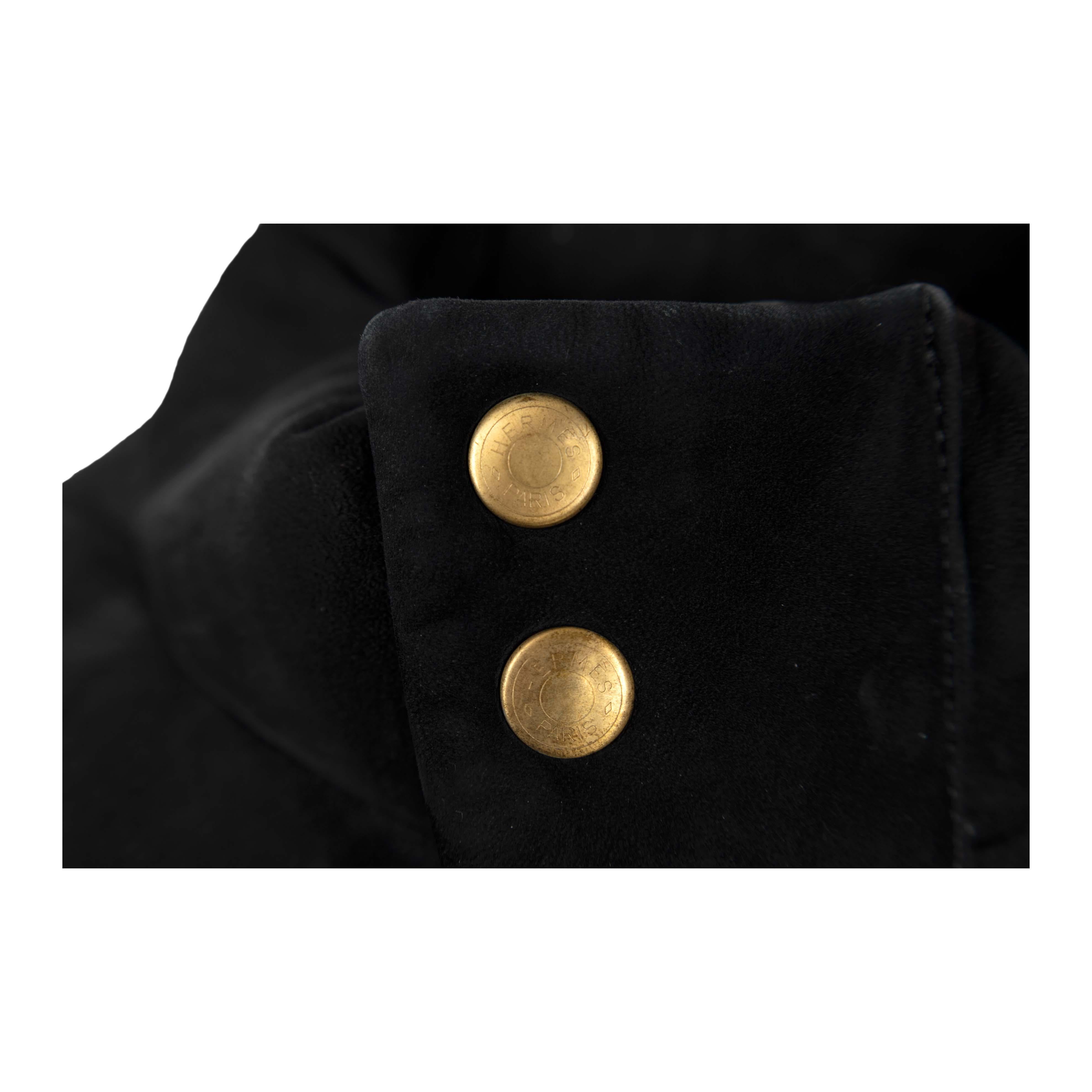 Manteau bouffant en daim Hermès - années 90 en vente 2