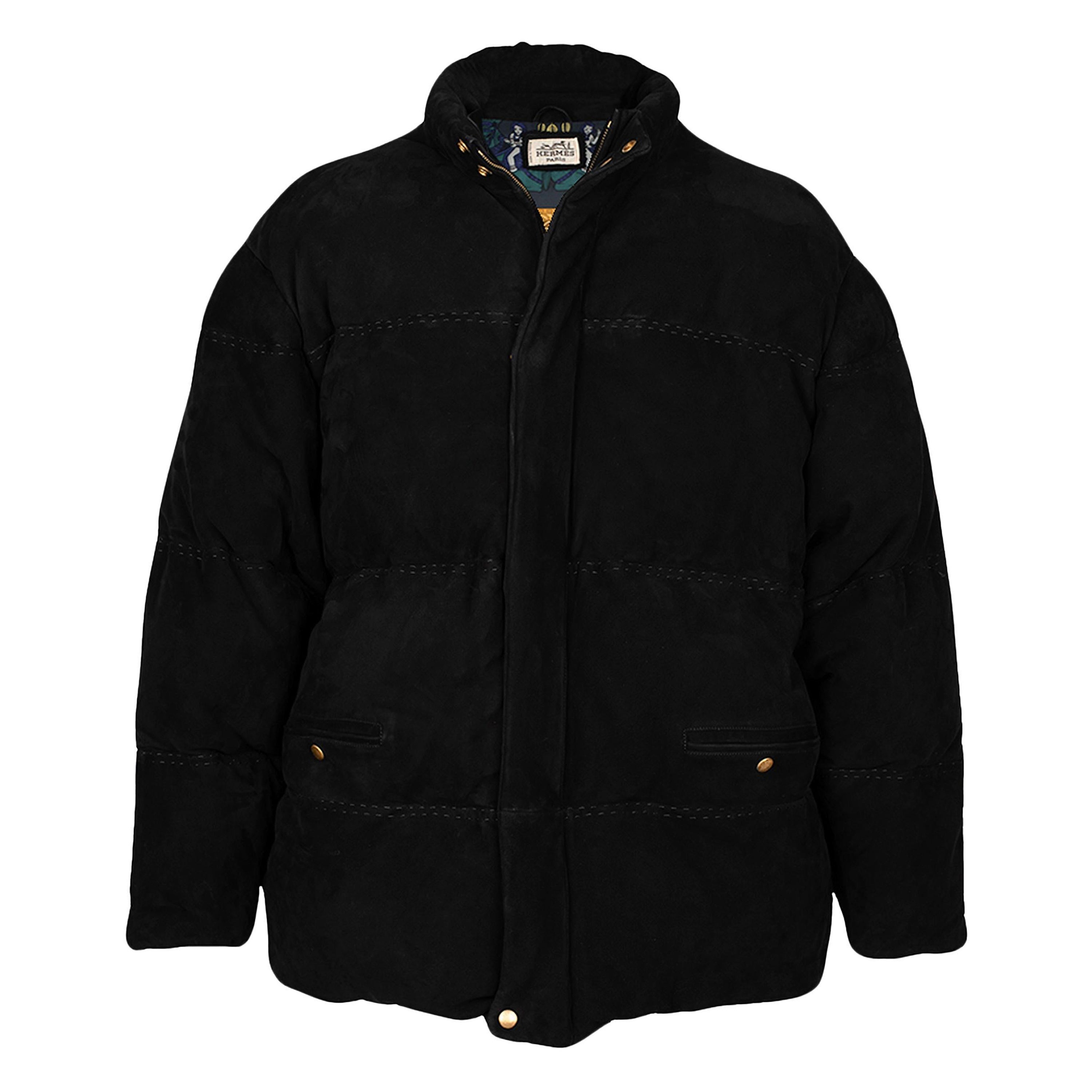Hermès Suede Puffer Coat - '90s