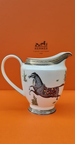 Hermès Sugar Bowl and Milk Jug Cheval D'Orient Horse Pattern in Porcelain