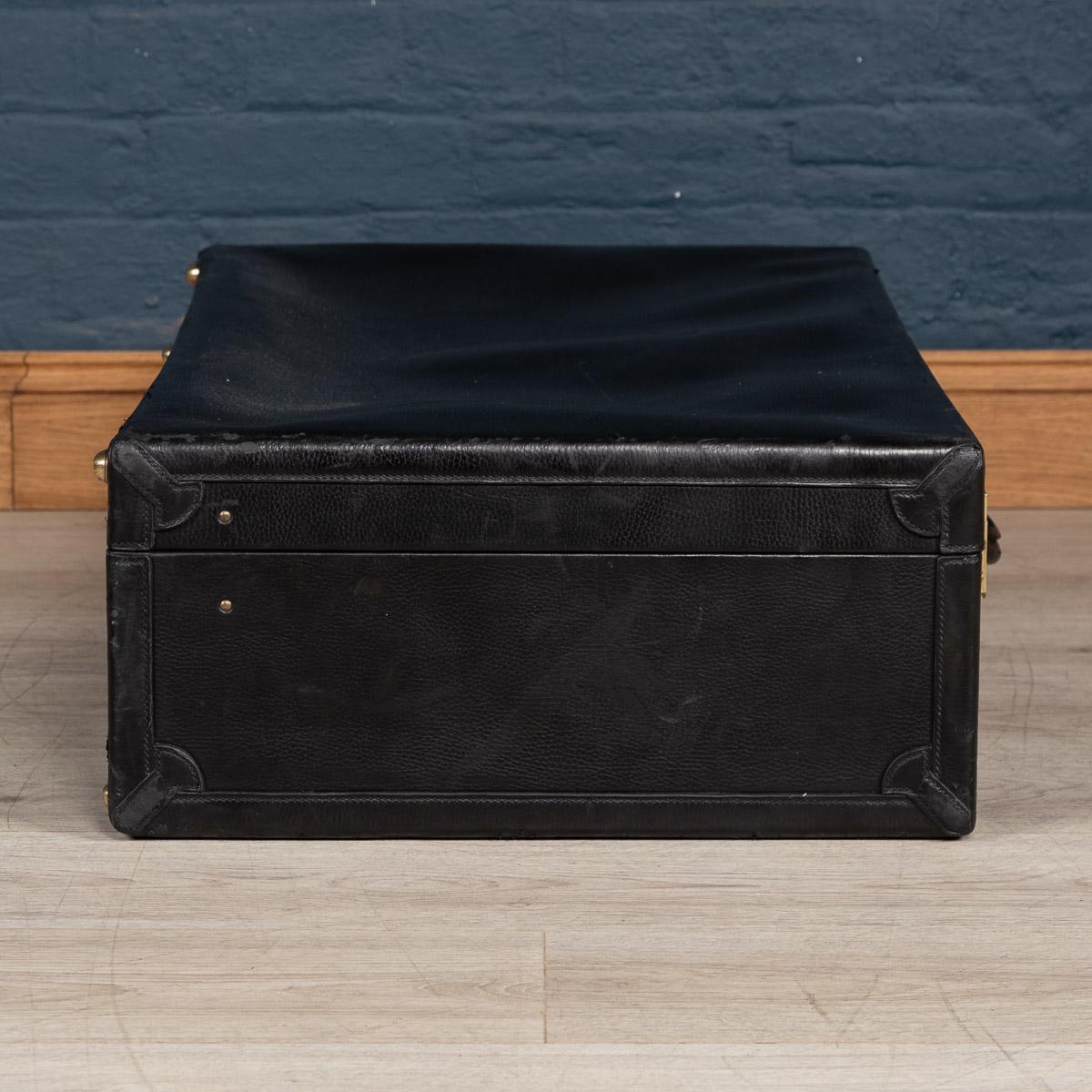 20th Century Hermès Suitcase in Black Leatherette, Paris, circa 1940