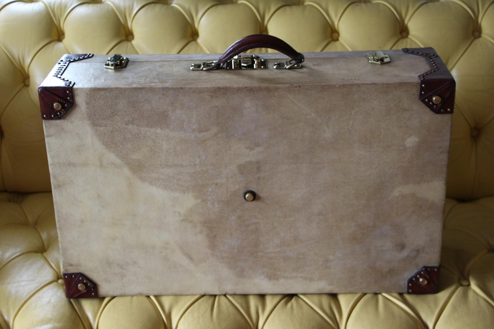 Hermès Suitcase in Vellum and Leather In Good Condition In Saint-ouen, FR
