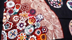 Hermes "Sulfure et Presse Papiers" 90 cm Schwarzer Seidenschal mit Druck