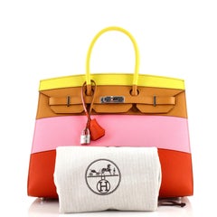 Hermes Sunrise Birkin Sellier Bag Multicolor Epsom with Palladium Hardware 35