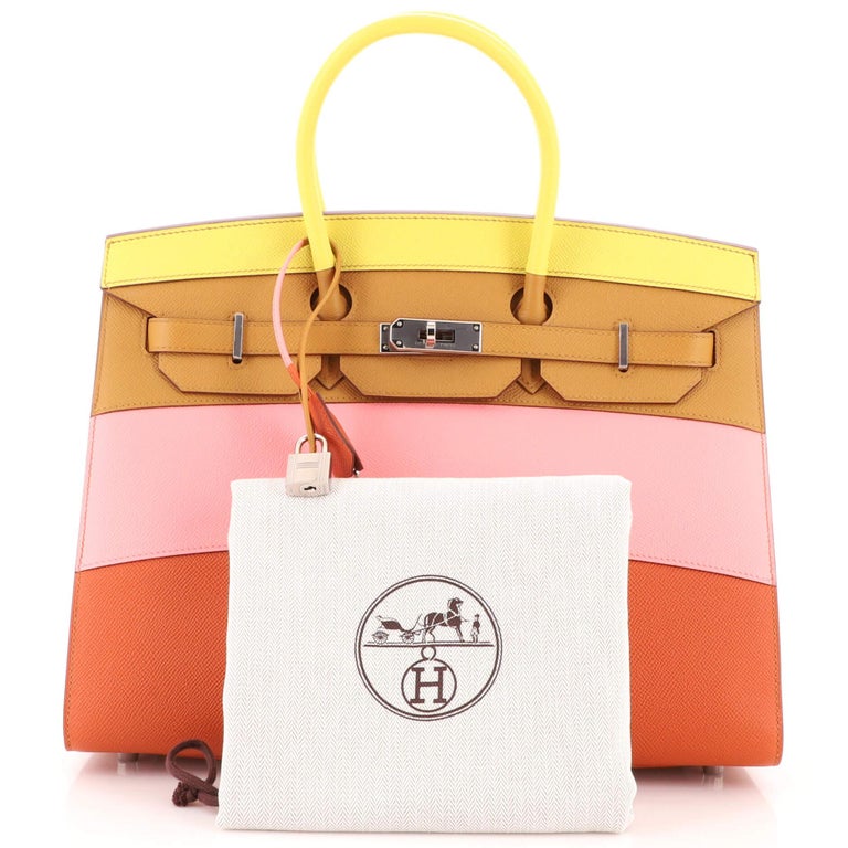 Hermes Sunrise Birkin Sellier Bag Multicolor Epsom with Palladium Hardware  35 - ShopStyle