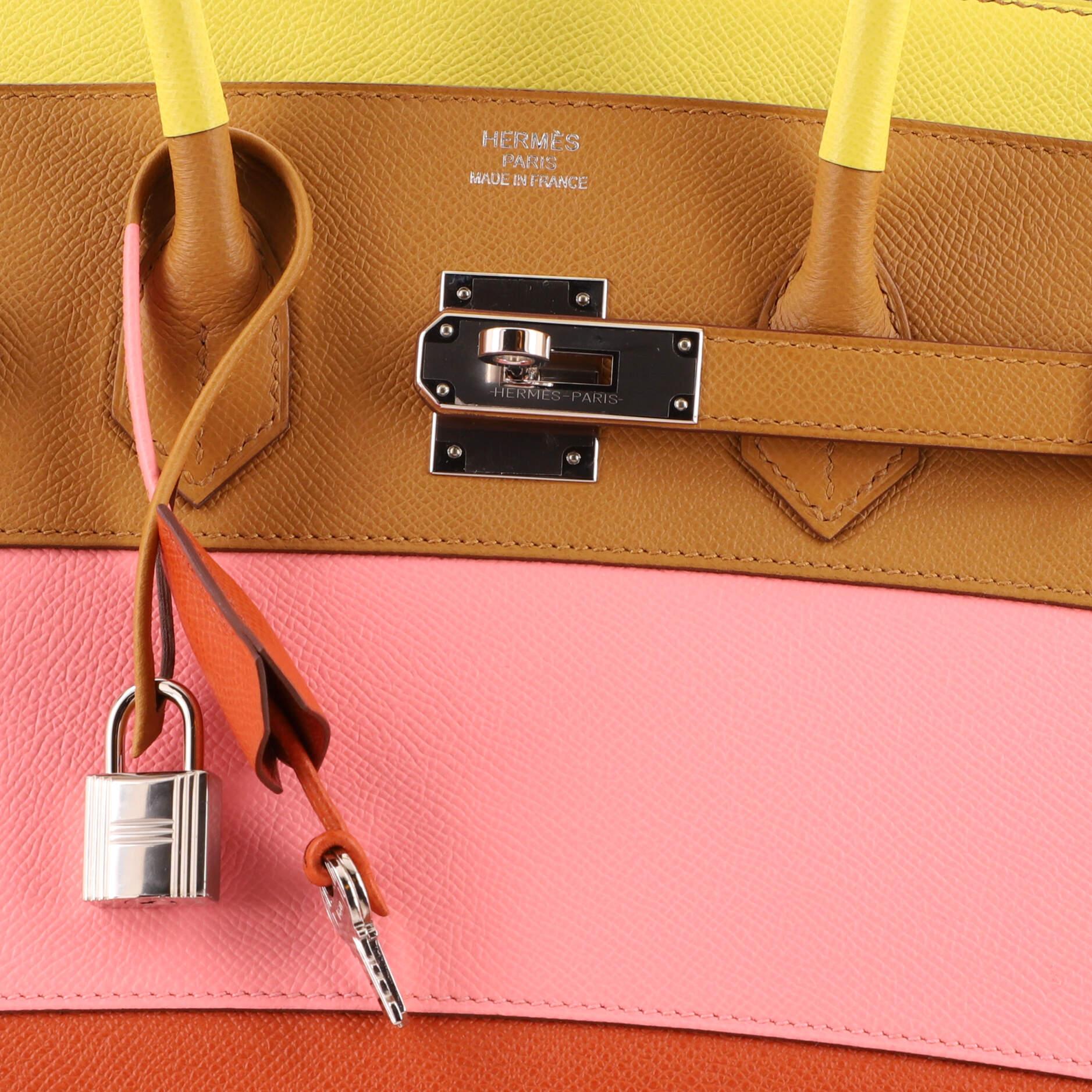 Hermes Sunrise Birkin Sellier Bag Multicolor Epsom with Palladium Hardware 35 1
