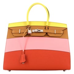 Hermes Sunrise Birkin Sellier Bag Multicolor Epsom with Palladium Hardware 35