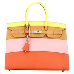 Hermes Sunrise Birkin Sellier Bag Multicolor Epsom with Palladium Hardware 35