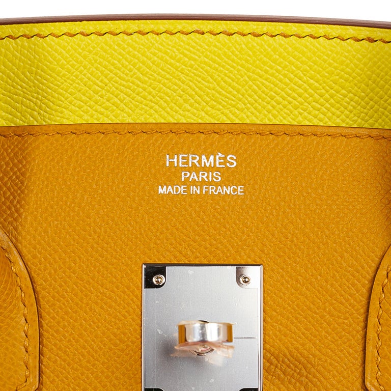 Hermès Birkin 35 Sellier Sunrise Rainbow Epsom Palladium Hardware 
