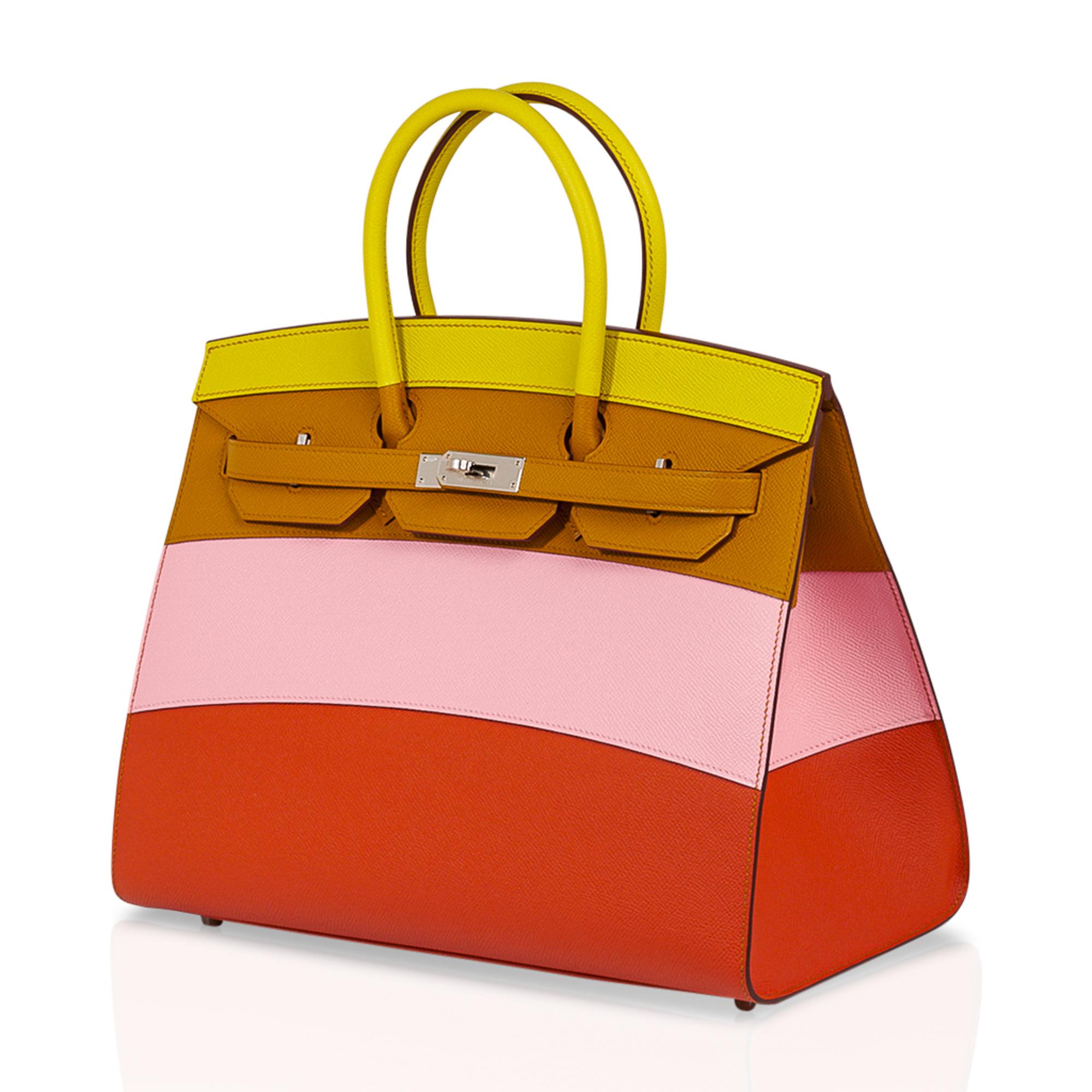 Hermes Sunrise Rainbow Sellier Birkin 35 Limited Edition Bag In New Condition In Miami, FL