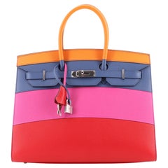 Hermes Sunset Birkin Sellier Bag Multicolor Epsom with Palladium Hardware