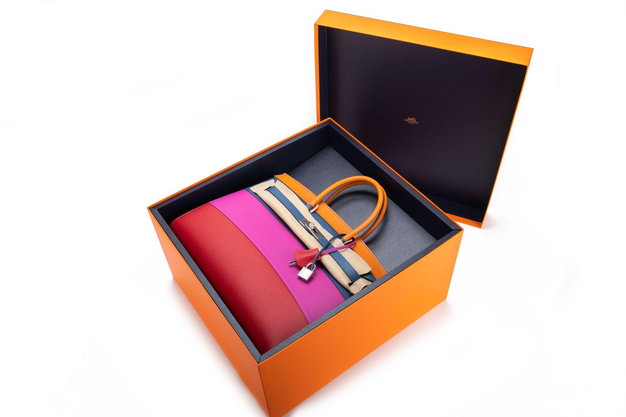 Hermes Sunset Rainbow Sellier Birkin 35 en vente 10