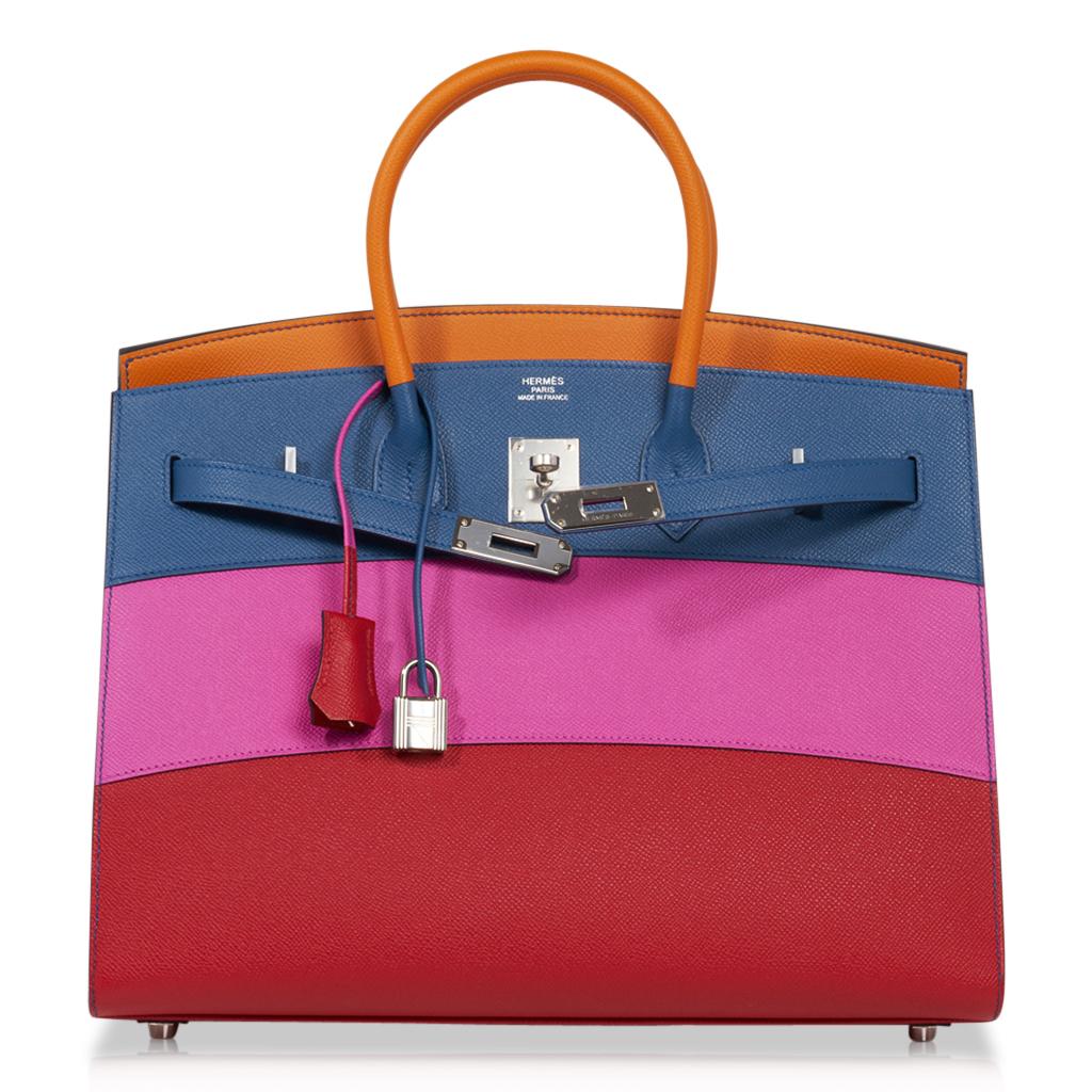 Bolso Hermes Sunset Rainbow Sellier Birkin 35 Edición Limitada Rosa en venta
